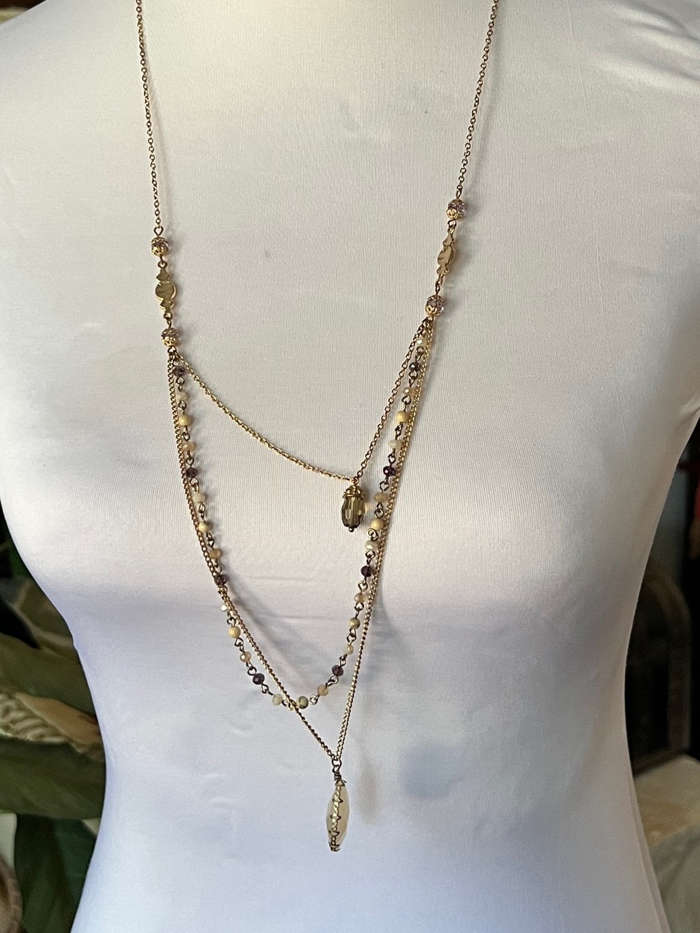 Gold Multi-Layer Pendant Necklace - Women Jewelry
